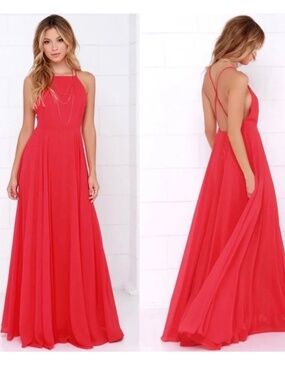 NWT Lulus Mythical Kind of Love Red Maxi Dress XS